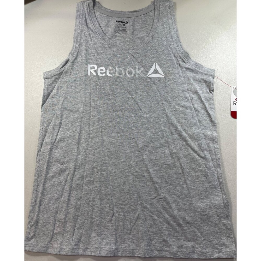 Reebok Girls XL 14/16  Gray Slim Fit Tank Top  Lightweight Sleeveless Shirt